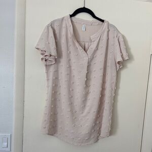 Women's Cream Textured Top